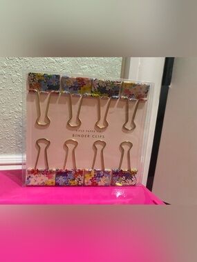 Rifle Paper Co. Floral Binder Clips in Multicolor with Gold Handles